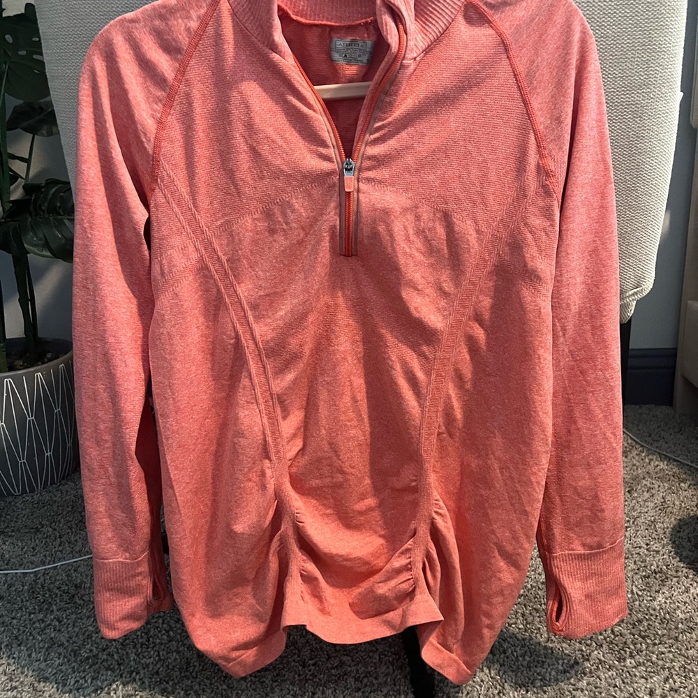 Athleta Fast Track Half Zip Coral Pullover